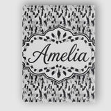 Personalised Name Abstract Black White Custom  Modern Room Accent Elegant Feature Canvas Wall Art Print Decor Picture Ready to Hang