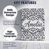 Personalised Name Abstract Black White Custom  Modern Room Accent Elegant Feature Canvas Wall Art Print Decor Picture Ready to Hang