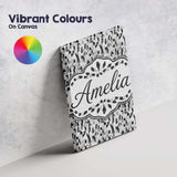 Personalised Name Abstract Black White Custom  Modern Room Accent Elegant Feature Canvas Wall Art Print Decor Picture Ready to Hang