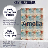 Personalised Name Abstract Grunge Texture Custom  Unique Gift Idea Elegant Feature Canvas Wall Art Print Decor Picture Ready to Hang