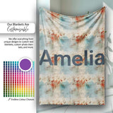 Abstract Grunge Texture with Red and Blue Tones Seamless Name Cute  Personalised Custom Name Super Soft Fleece Blanket Bed Sofa Throw