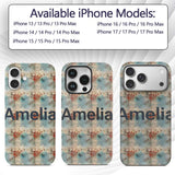 Abstract Grunge Texture with Red and Blue Tones Custom Name Protective Phone Case Mobile Cover Durable Everyday Smartphone Shock Resistant
