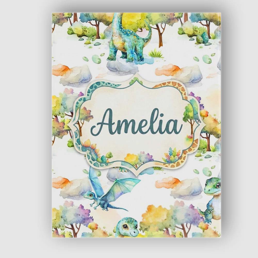 Personalised Name Watercolor Cute Baby Custom  Modern Room Accent Elegant Feature Canvas Wall Art Print Decor Picture Ready to Hang