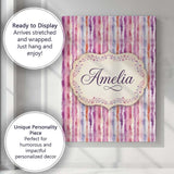 Personalised Name Soft Watercolor Vertical Custom  Unique Gift Idea Elegant Feature Canvas Wall Art Print Decor Picture Ready to Hang