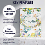 Personalised Name Watercolor Cute Baby Custom  Modern Room Accent Elegant Feature Canvas Wall Art Print Decor Picture Ready to Hang