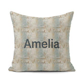 Custom Name Neutral Rustic Distressed Wall Texture Seamless Name Square Filled Cushion Throw Pillow Sofa Bed Home Decor Zip Washable UK Made