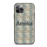Neutral Rustic Distressed Wall Texture Seamless Custom Name Protective Phone Case Mobile Cover Durable Everyday Smartphone Shock Resistant