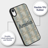 Neutral Rustic Distressed Wall Texture Seamless Custom Name Protective Phone Case Mobile Cover Durable Everyday Smartphone Shock Resistant