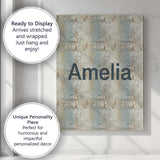Personalised Name Neutral Rustic Distressed Custom  Bespoke Interior Contemporary Canvas Wall Art Print Decor Picture Ready to Hang