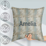 Custom Name Neutral Rustic Distressed Wall Texture Seamless Name Square Filled Cushion Throw Pillow Sofa Bed Home Decor Zip Washable UK Made