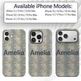 Neutral Rustic Distressed Wall Texture Seamless Custom Name Protective Phone Case Mobile Cover Durable Everyday Smartphone Shock Resistant