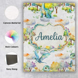 Personalised Name Watercolor Cute Baby Custom  Modern Room Accent Elegant Feature Canvas Wall Art Print Decor Picture Ready to Hang