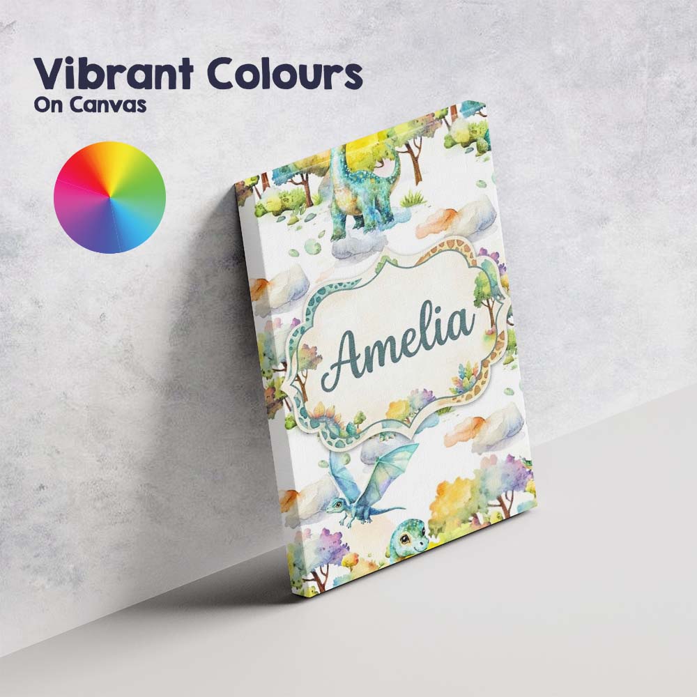Personalised Name Watercolor Cute Baby Custom  Modern Room Accent Elegant Feature Canvas Wall Art Print Decor Picture Ready to Hang