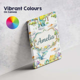 Personalised Name Watercolor Cute Baby Custom  Modern Room Accent Elegant Feature Canvas Wall Art Print Decor Picture Ready to Hang