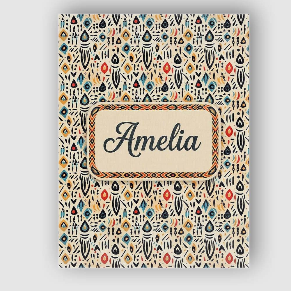 Personalised Name Modern Abstract Tribal Custom  Unique Gift Idea Elegant Feature Canvas Wall Art Print Decor Picture Ready to Hang
