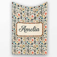 Modern Abstract Tribal Shapes Pattern on Cream Seamless Name Cute  Personalised Custom Name Super Soft Fleece Blanket Bed Sofa Throw