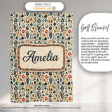 Modern Abstract Tribal Shapes Pattern on Cream Seamless Name Cute  Personalised Custom Name Super Soft Fleece Blanket Bed Sofa Throw