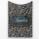 Dark Abstract Doodle Icons Pattern with Yellow Blue Seamless Name  Personalised Custom Name Super Soft Fleece Blanket Bed Sofa Throw