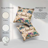 Custom Name Colorful Kids Dirt Bike Motocross Seamless on Beige Square Filled Cushion Throw Pillow Sofa Bed Home Decor Zip Washable UK Made