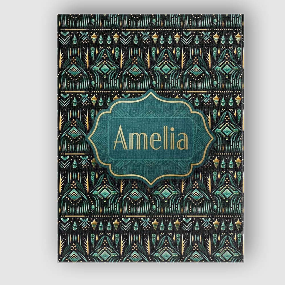 Personalised Name Dark Tribal Geometric Custom  Modern Room Accent Elegant Feature Canvas Wall Art Print Decor Picture Ready to Hang