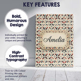 Personalised Name Abstract Retro Geometric Custom  Unique Gift Idea Elegant Feature Canvas Wall Art Print Decor Picture Ready to Hang