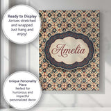 Personalised Name Traditional Tribal Custom Premium Decorative Design Modern Room Accent Canvas Wall Art Print Decor Picture Ready to Hang
