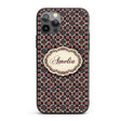 Vintage Floral Medallion Pattern in Red Blue Custom Name Protective Phone Case Mobile Cover Durable Everyday Smartphone Shock Resistant