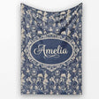 Victorian Ladies and Gentlemen Toile Pattern in Navy Seamless Name  Personalised Custom Name Super Soft Fleece Blanket Bed Sofa Throw