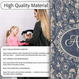 Victorian Ladies and Gentlemen Toile Pattern in Navy Seamless Name  Personalised Custom Name Super Soft Fleece Blanket Bed Sofa Throw