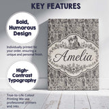 Personalised Name Antique Victorian Society Custom  Bespoke Interior Contemporary Canvas Wall Art Print Decor Picture Ready to Hang