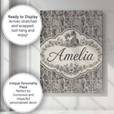 Personalised Name Antique Victorian Society Custom  Bespoke Interior Contemporary Canvas Wall Art Print Decor Picture Ready to Hang
