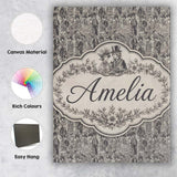 Personalised Name Antique Victorian Society Custom  Bespoke Interior Contemporary Canvas Wall Art Print Decor Picture Ready to Hang