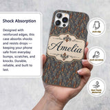 Vintage Crowd Illustration People Pattern in Warm Custom Name Protective Phone Case Mobile Cover Durable Everyday Smartphone Shock Resistant