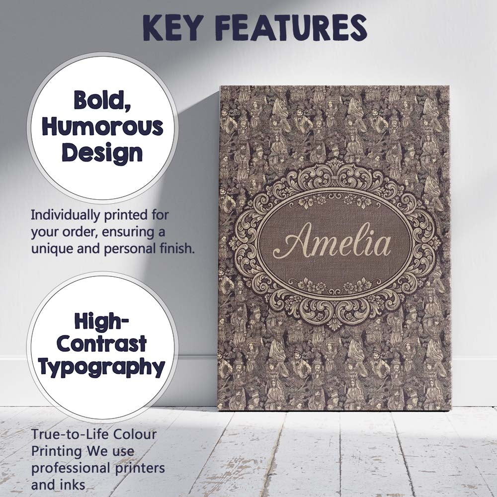 Personalised Name Classic Victorian Garden Custom  Unique Gift Idea Elegant Feature Canvas Wall Art Print Decor Picture Ready to Hang