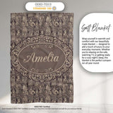 Classic Victorian Garden People Scene Pattern in Sepia Seamless  Personalised Custom Name Super Soft Fleece Blanket Bed Sofa Throw