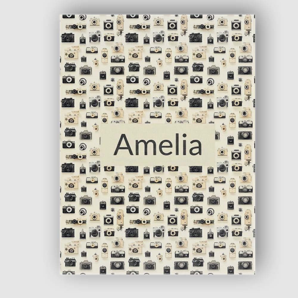Personalised Name Retro Camera Collection Custom  Unique Gift Idea Elegant Feature Canvas Wall Art Print Decor Picture Ready to Hang