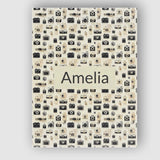 Personalised Name Retro Camera Collection Custom  Unique Gift Idea Elegant Feature Canvas Wall Art Print Decor Picture Ready to Hang