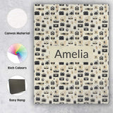Personalised Name Retro Camera Collection Custom  Unique Gift Idea Elegant Feature Canvas Wall Art Print Decor Picture Ready to Hang