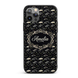 Classic Vintage Cars and Palm Trees Night Pattern Custom Name Protective Phone Case Mobile Cover Durable Everyday Smartphone Shock Resistant