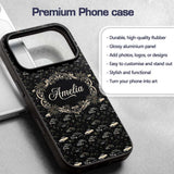 Classic Vintage Cars and Palm Trees Night Pattern Custom Name Protective Phone Case Mobile Cover Durable Everyday Smartphone Shock Resistant