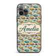 Mid Century Classic Cars Scenic Pattern Seamless Custom Name Protective Phone Case Mobile Cover Durable Everyday Smartphone Shock Resistant