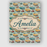 Personalised Name Mid Century Classic Cars Custom  Unique Gift Idea Elegant Feature Canvas Wall Art Print Decor Picture Ready to Hang