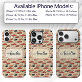 Festive Vintage Cars Holiday Pattern Seamless Custom Name Protective Phone Case Mobile Cover Durable Everyday Smartphone Shock Resistant