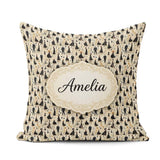 Custom Name Elegant Black Dress Fashion Figures Pattern Seamless Square Filled Cushion Throw Pillow Sofa Bed Home Decor Zip Washable UK Made
