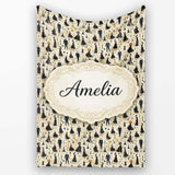 Elegant Black Dress Fashion Figures Pattern Seamless Name Cute  Personalised Custom Name Super Soft Fleece Blanket Bed Sofa Throw