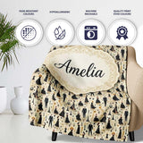 Elegant Black Dress Fashion Figures Pattern Seamless Name Cute  Personalised Custom Name Super Soft Fleece Blanket Bed Sofa Throw