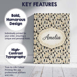 Personalised Name Elegant Black Dress Custom Modern Room Accent Creative Decorator Style Canvas Wall Art Print Decor Picture Ready to Hang