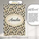 Elegant Black Dress Fashion Figures Pattern Seamless Name Cute  Personalised Custom Name Super Soft Fleece Blanket Bed Sofa Throw