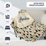 Elegant Black Dress Fashion Figures Pattern Seamless Name Cute  Personalised Custom Name Super Soft Fleece Blanket Bed Sofa Throw