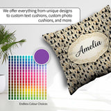 Custom Name Elegant Black Dress Fashion Figures Pattern Seamless Square Filled Cushion Throw Pillow Sofa Bed Home Decor Zip Washable UK Made